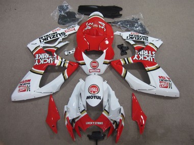 06-07 Rouge Blanc Lucky Strike Motul GSXR 600 Carénage Moto