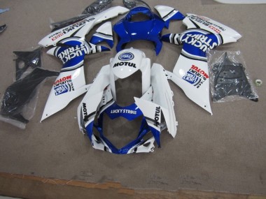 11-21 Bleu Blanc Lucky Strike Motul GSXR 600 Carénage Moto